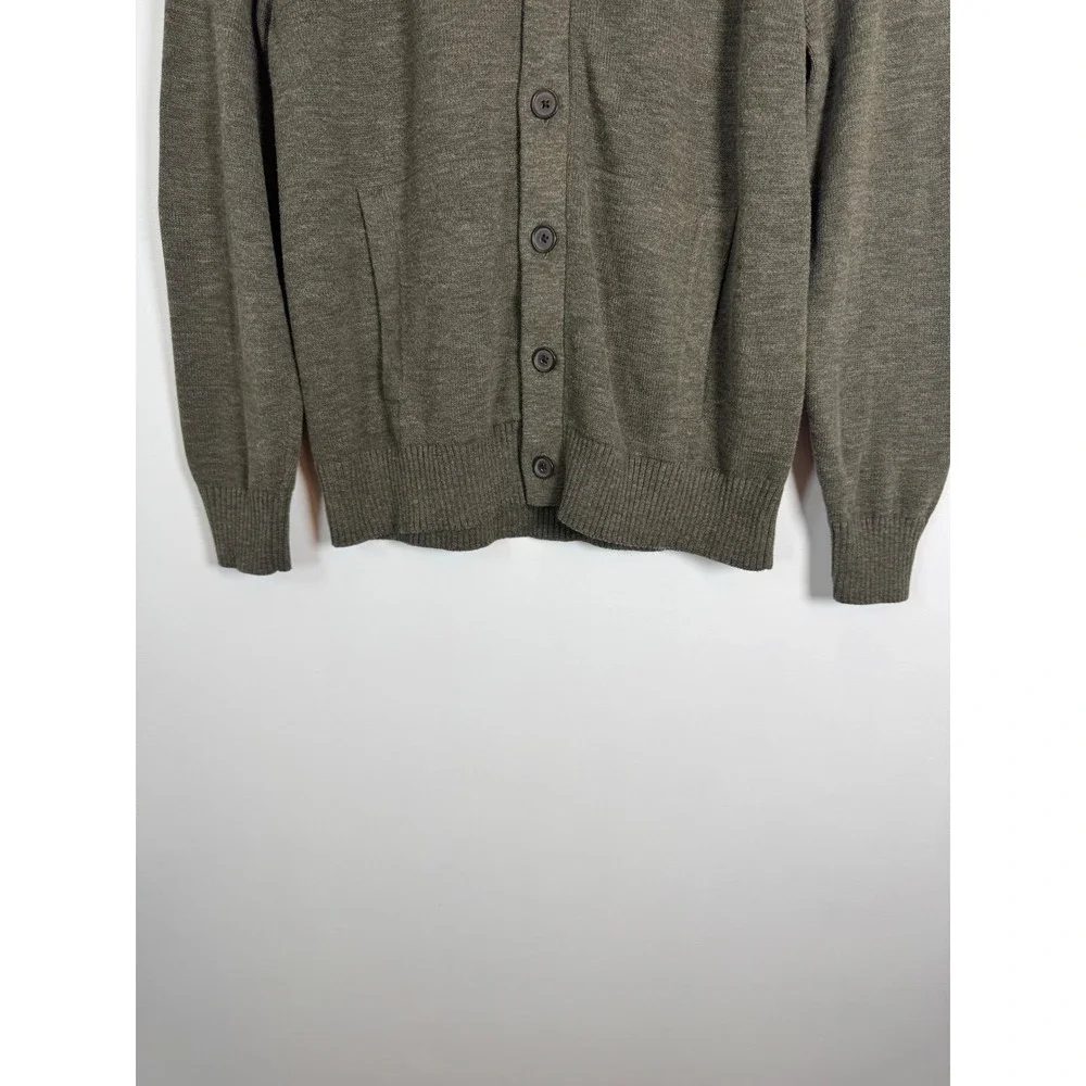 Minimalist Banana Republic Mens Large Cardigan Green Button Mock Neck Sweater